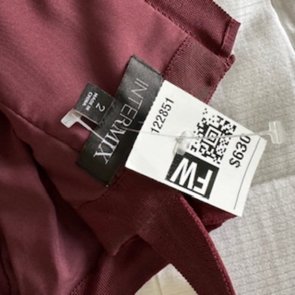 NWT INTERMIX Swede Burgundy Wine colour designer Dress size 2 - Picture 3 of 15
